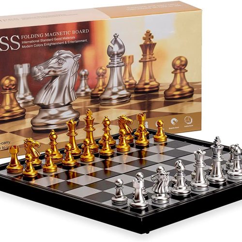 Magnetic Travel Chess Set with Board That Becomes A Storage Compartment – Great Travel Toy Set