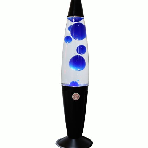 Table Lamp 16″ Bedside Lamp, Clear liquid Desk Lamp with Blue Lava Lamp Wax – Bulb included