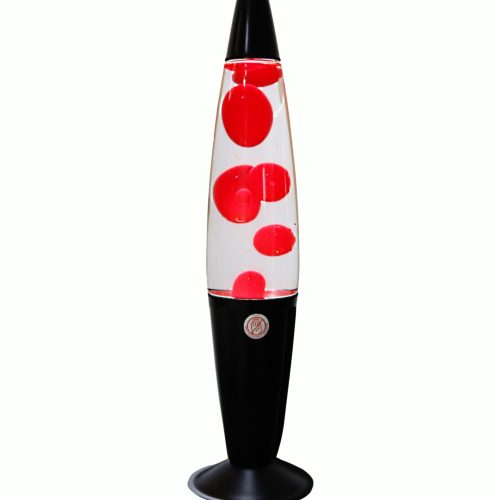 Table Lamp 16″ Bedside Lamp, Clear liquid Desk Lamp with Red Lava Lamp Wax – Bulb included